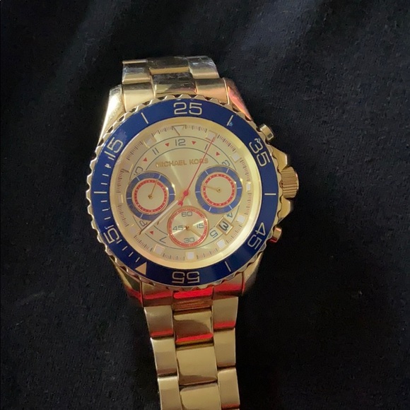 Michael kors gold and blue watch - Picture 1 of 5